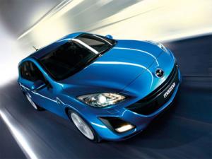 Накладки на пороги Mazda 3( Мазда 3) 2009-2013 надпись краской