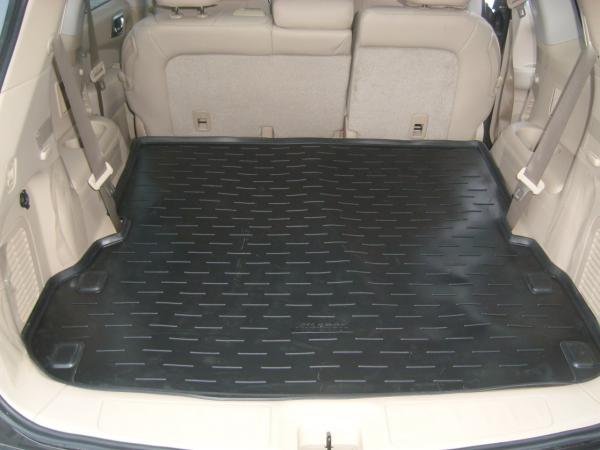 Резиновый коврик в багажник Nissan Pathfinder 4 (Ниссан Патфайндер 4) (2014-2021) с бортиком