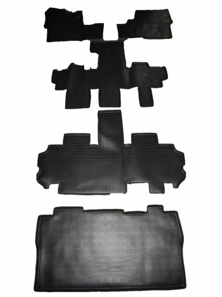 Коврики в салон Peugeot Traveller (Пежо Травеллер) (1+2+3 + багажник) 3D с бортиком