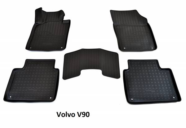 Резиновые коврики в салон Volvo V90 с бортиком